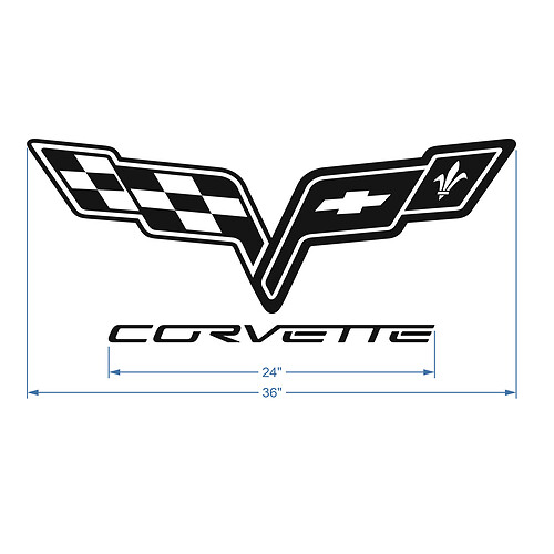 Corvette C6 Hood Logo Vinyl Decal Sticker