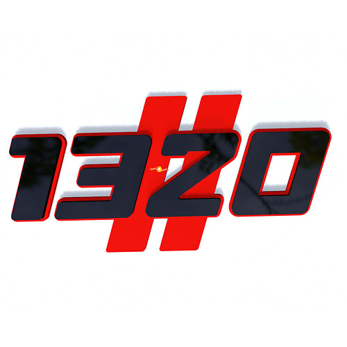 1320 HEMI Hash Fender Emblem 3D Badge