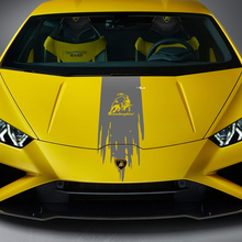 Hood Bull Distressed Stripe Racing Vinyl Decal Sticker Graphics for Lamborghini Huracan Evo 2