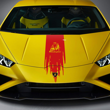 Hood Bull Distressed Stripe Racing Vinyl Decal Sticker Graphics for Lamborghini Huracan Evo 3