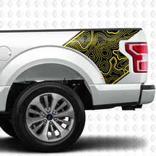 Pair Topographic Map Side Bed Graphics Decal Sticker for Ford F150 Raptor  2
