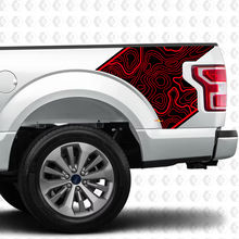 Pair Topographic Map Side Bed Graphics Decal Sticker for Ford F150 Raptor  3