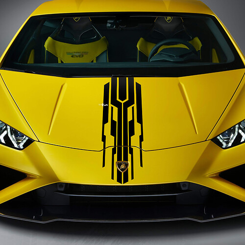 Hood Racing Stripe Vinyl Decal Sticker Graphics for Lamborghini Huracan Evo