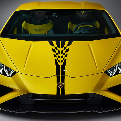 Hood Checkered Stripe Racing Vinyl Decal Sticker Graphics for Lamborghini Huracan Evo