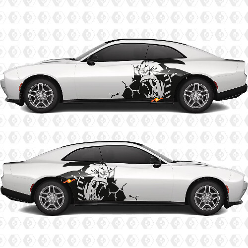 Side Angry Gorilla Kong Side Dodge Challenger o Charger Decals Stickers
