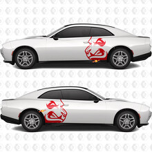 Side Angry Hell Panda Bear Decals Stickers for Dodge Challenger or Charger
 2