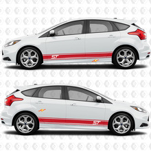 Side Doors 2 colors Stripe Rocker panel Vinyl Decal Sticker Graphic for Ford Focus ST
 3