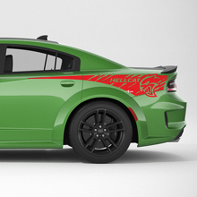 Hellcat Distressed Rear Quarter Side Stripes Vinyl Decal Sticker for Dodge Charger
 3