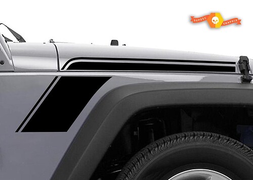 Jeep Wrangler Vinyl Graphics Stripes Bed Side Stickers Decals Rundown 2007-2015 2