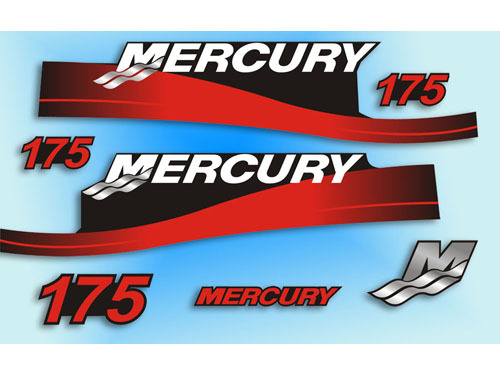175hp Mercury outboard motor cowl boat Stickers Decals graphics