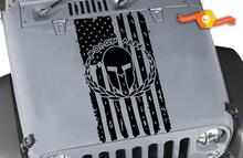 MOLON LABE USA Flag Distressed Skull Wrangler Vinyl Hood Sticker Decal TJ LJ JK #4 2