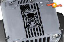 MOLON LABE USA Flag Distressed Skull Wrangler Vinyl Hood Sticker Decal TJ LJ JK #3 2