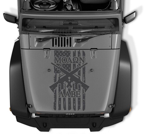 MOLON LABE USA Flag Distressed Wrangler Vinyl Hood Sticker Decal TJ LJ JK #1