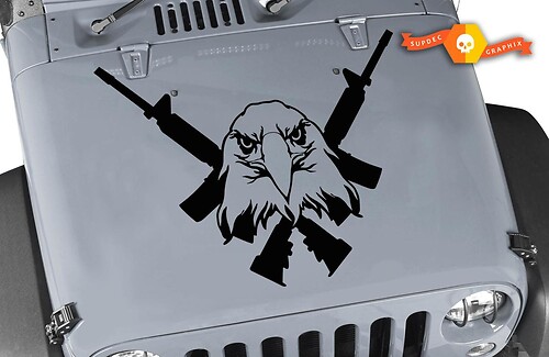 Bald Eagle Wrangler Rubicon Vinyl Hood Sticker Decal TJ LJ JK JL Gladiator