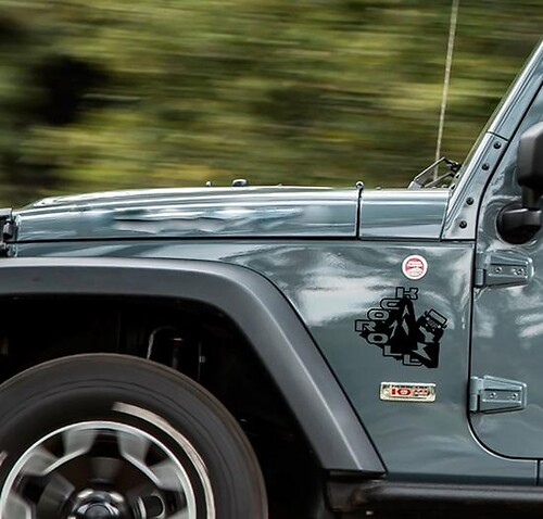 Pair ROCK n ROLL JEEP WRANGLER RUBICON decal sticker vinyl