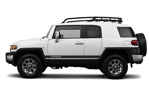 Toyota FJ Cruiser Angled Side Door Racing Vinyl Stripes Stickers Decals Graphics