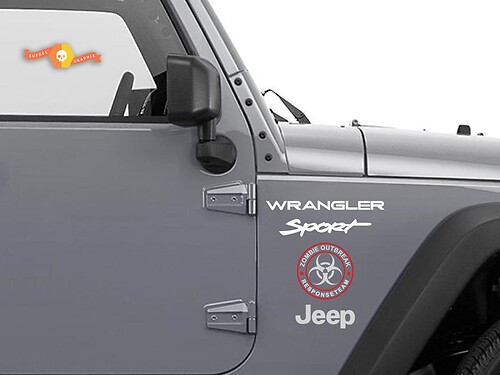 Jeep Rubicon Wrangler Zombie Outbreak Response Team Wrangler Sticker Decal#5