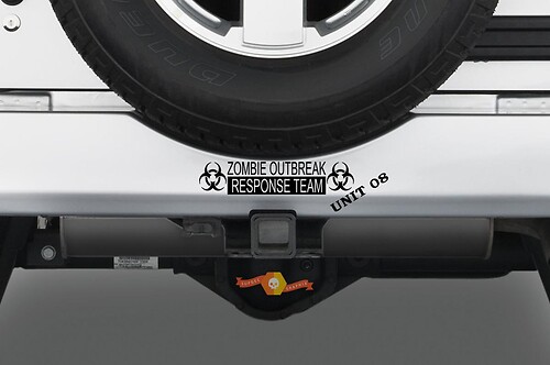 Jeep Rubicon Wrangler Zombie Outbreak Response Team Unit 8 Wrangler Sticker Decal#4
