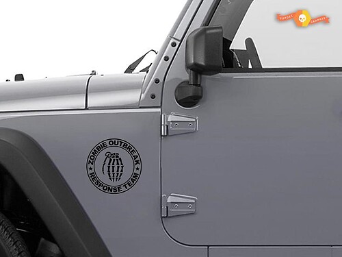 Jeep Rubicon Wrangler Zombie Hand Outbreak Response Team Wrangler Sticker Decal