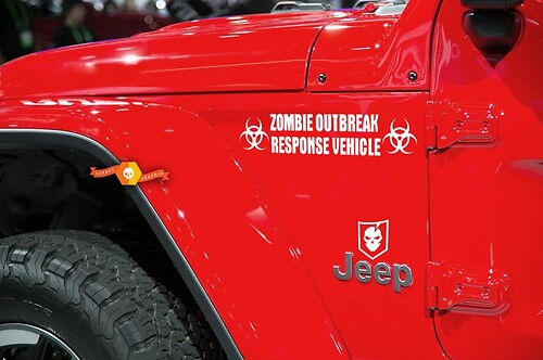 Jeep Rubicon Wrangler Zombie Outbreak Response Team Wrangler Sticker Decal kit#2