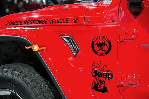Jeep Rubicon Wrangler Zombie Outbreak Response Team Wrangler Sticker Decal kit#1