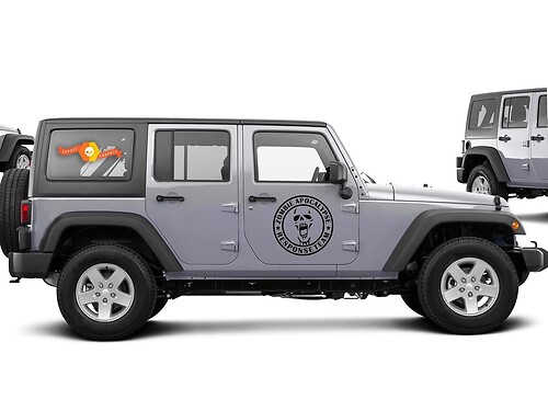Jeep Rubicon Wrangler Zombie Outbreak Response Team Wrangler Sticker Decal#13