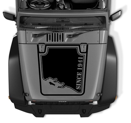 Jeep wrangler TJ mountain decal hood graphic hood Decal CJ YJ TJ JK Vinyl Sticker