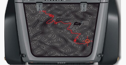 Jeep Wrangler Blackout BLACK map adventure trip Vinyl Hood Sticker Decal TJ LJ JK Unlimited