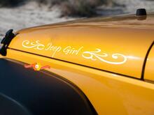 jeep girl wrangler hood side vinyl decal stickers any color 2