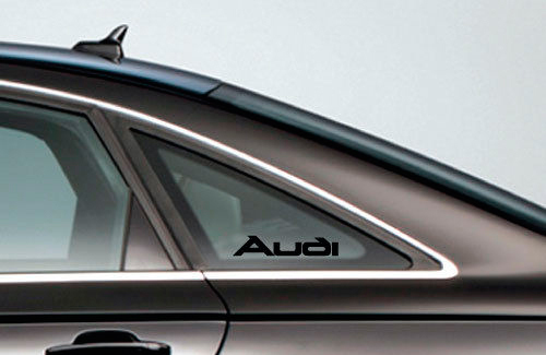 2 AUDI Logo Window Decal Sticker Emblem A4 A5 A6 A8 S4 S5 S8 Q5 Q7 TT Black
