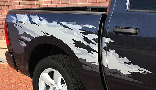 2011-2015 Dodge Ram RAGE Bed Graphics Solid or Multi Color Vinyl Stickers Decals Stripes