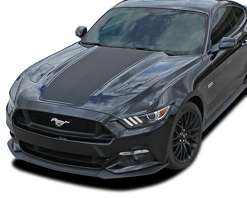 Ford Mustang MEGA Wide Center Hood Stripes Vinyl Graphic Sticker Decal