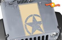 Jeep Wrangler TJ Vinyl Distressed Army Star Hood Sticker Decal TJ U PICK COLOR 2