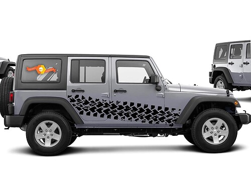 Jeep Sticker Decal | WRANGLER Side Hood Door Fender Window Sticker Decal rubicon sahara JK 4DR 23