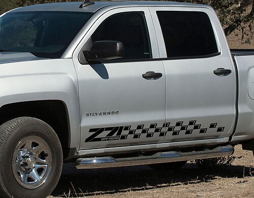 2 Chevrolet Silverado Z71 side stripes graphics Sticker Decal door panel Sticker Decal black vinyl