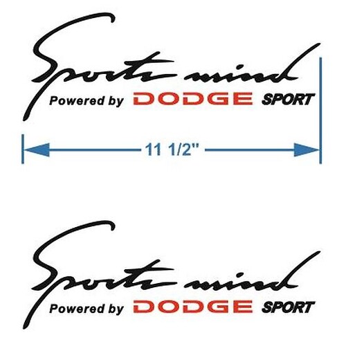 2 Sports Mind Powered by DODGE Sticker Decal stic