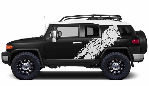 Vinyl-Sticker Decal-FJ-Side-Graphic-Wrap-Kit-for-Toyota-FJ-Cruiser-2007-2014-White-