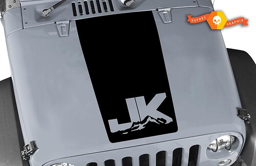 Jeep Hood Sticker Decal Wrangler Large Blackout Hood Vinyl Rubicon JK
