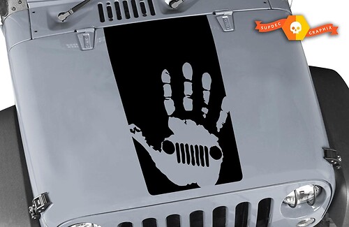 Jeep Hood Sticker Decal  Wrangler Large Blackout Hood Vinyl Rubicon Sahara JK LJ TJ