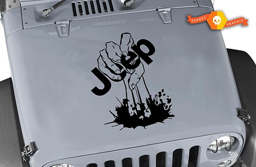 Jeep Stickers Decals Jeep Wrangler Zombie Hand Vinyl Hood Decal 15