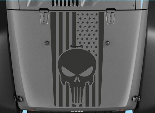 Jeep Stickers Decals Jeep Wrangler Blackout Punisher Flag Vinyl Hood Decal
