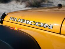 2 RUBICON  Chrome Vinyl Sticker Decal JEEP WRANGLER Hood - 1
 2