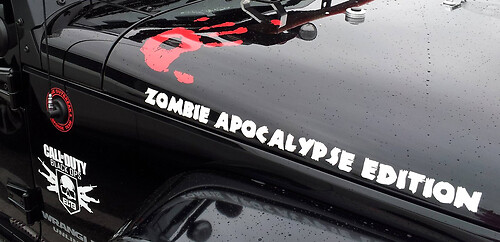 2 Zombie Apocalypse Edition Call Of Duty Black ops Wrangler Rubicon Zombie hand Stickers Decals jeep kit