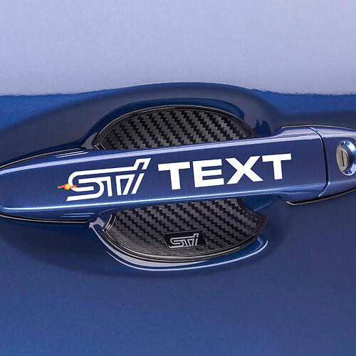 4PCS STI Auto Door Handle Bar Decal Vinyl Car Sticker for Suba