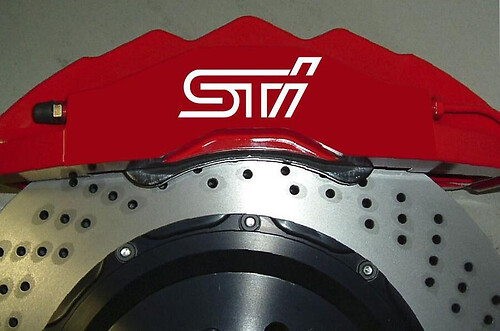8 X STI Brake Caliper Decals Stickers Vinyl Emblem Graphics Car fit Suba