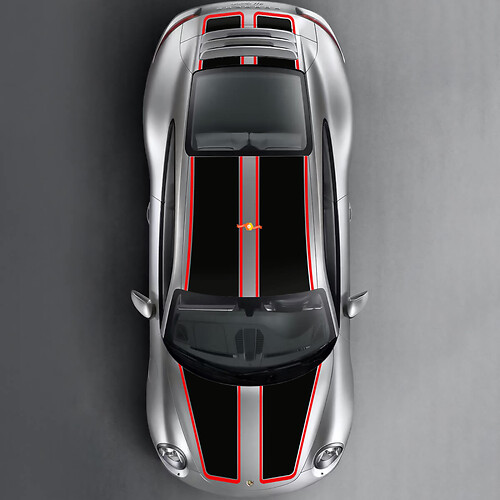 Dual Racing Hood Roof Trunk Stripes for Porsche 911 models