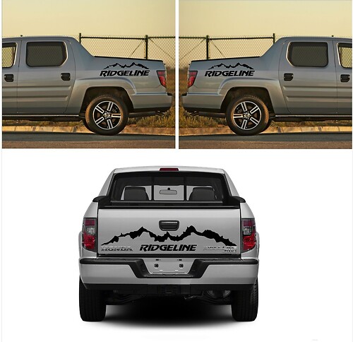 3X HONDA RIDGELINE rear and side vinyl body decal sticker graphics emblem logo