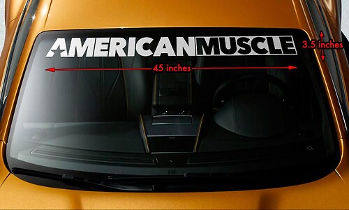 AMERICAN MUSCLE CAR MURICA Windshield Banner Premium Vinyl Decal Sticker 45x3.5