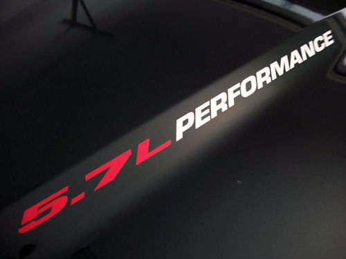 5.7L PERFORMANCE (pair) Hood vinyl sticker decals emblem logo Hemi Vortec