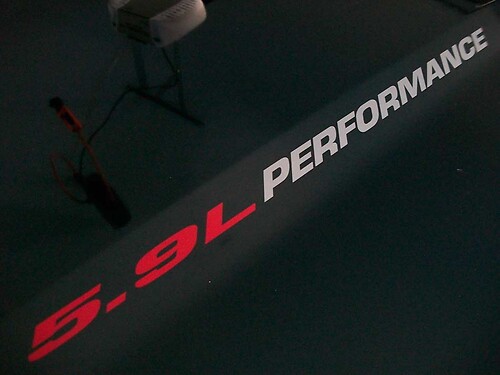 5.9L PERFORMANCE (pair) Hood vinyl sticker decals emblem Dodge Ram fits Cummins